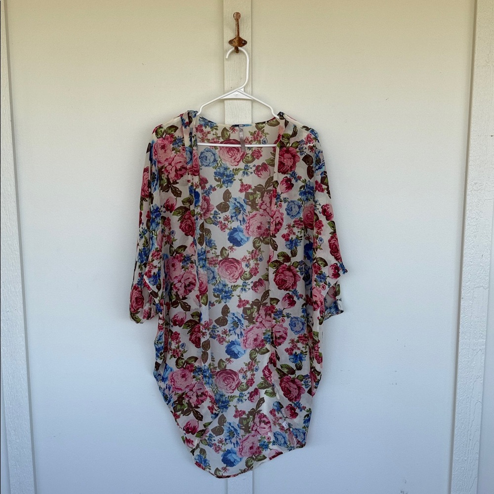 Red Lolly floral kimono